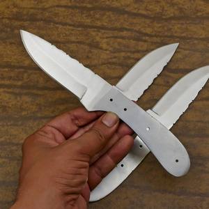 Couteau à lame fixe en acier au carbone de qualité industrielle, à dos droit, à fabriquer soi-même, à lame pleine, pour le camping et la chasse - Product Image 6