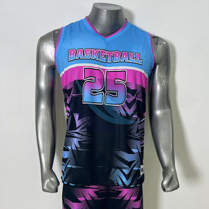 ชุดบาสเก็ตบอลแบบกำหนดเอง ชุดทีมพิมพ์ลายแบบรีเวอร์ซิเบิล เสื้อและกางเกงขายส่ง ชุดทีม 100% ระบายอากาศได้ดี - Product Image 1