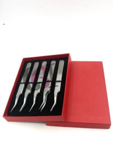 Pince à épiler professionnelle GETUP BROSONS IMPEX en acier inoxydable, à 45 degrés, avec grip diamanté, antimagnétique et antistatique, pour extensions de cils - Product Image 4