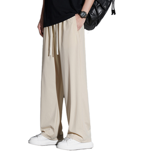 New <b>Men's</b> Summer Thin Straight-leg Pants, Cool, Quick-drying, <b>Loose</b> and Drape Casual <b>Trousers</b> - Product Image 1