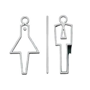 Modern Stainless Steel Bathroom <b>Door</b> Sign <b>Plate</b> Elegant Design for Women and Men Toilets Ideal for Home and Office in India - Product Image 1