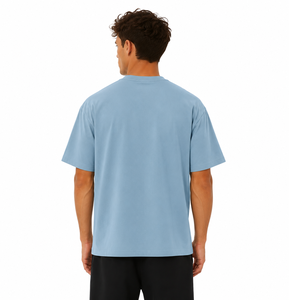 T-Shirt de luxe 100% coton 180gr homme demi manches pour tenue de week-end Sky Blu pour toutes les saisons maillot de fabrication italienne 24/1 - Product Image 2