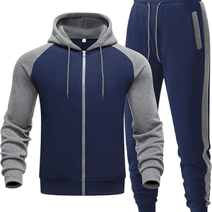 Survêtements pour hommes avec logo de marque personnalisé imprimé Sweat-shirt de jogging uni zippé en polaire Tech avec logo personnalisé Survêtement pour hommes - Product Image 3