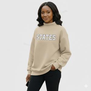 Women's Oversized Long Solid Plain Dyed <b>Turtleneck</b> Fleece Sweatshirt Front Custom Logo Printed Breathable Winter Casual Wear - Product Image 3