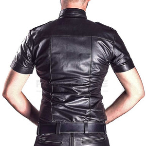 Camisa de cuero Gay de algodón personalizada de tela transpirable para hombres 2024 venta completa camisas de cuero Gay de alta calidad - Product Image 2