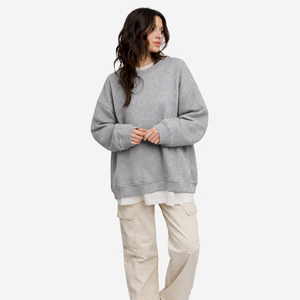 Womens Oversized Red Crewneck Sweatshirt Casual Loose Fit Long Sleeve Pullover - Product Image 4