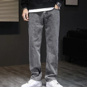 กางเกงยีนส์ทรงหลวมสำหรับผู้ชายกางเกงผ้าฝ้ายซักเบาพิมพ์ลายได้ตามต้องการ - Product Image 3