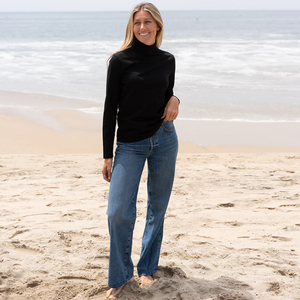 Camiseta de Manga Larga con Cuello Alto para Mujer, 100% Algodón Orgánico de Lujo, Preencogido, Certificado GOTS, Transpirable, de Secado Rápido, para Verano - Product Image 3