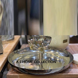 Cuenco de latón de acero inoxidable de diseño increíble y elegante, cocina decorativa, color plateado y dorado, cuenco elegante, soporte en forma de hoja - Product Image 5