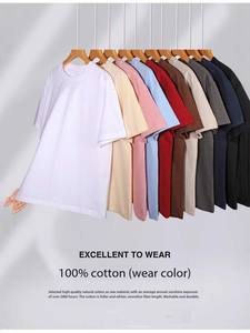 เสื้อยืดคอกลมแขนสั้นคอกลมแขนสั้นผ้าฝ้ายบริสุทธิ์260กรัมดีไซน์ปักลายโลโก้ออกแบบได้ตามต้องการ - Product Image 3