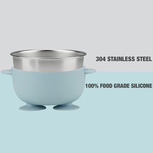 2025 in acciaio inox BPA Free Food paper ciotole Set Design diviso in Silicone rimovibile ventosa modello animale - Product Image 2