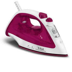 T-FAL ferro da stiro automatico da viaggio rosa FV1052X0 con solette in acciaio inossidabile per uso domestico - Product Image 1