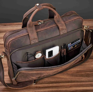 Trendy <b>Men</b> Leather Shoulder Bag, Leather Laptop Bag, Best <b>Valentines</b> Day <b>Gift</b> for Him Personalized - Product Image 2