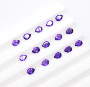 Pierres précieuses en améthyste naturelle, facettées en forme de poire, calibrées, tailles pour la fabrication de bijoux, pierres en vrac, 4x3 mm, améthyste africaine facettée en forme de poire - Product Image 2