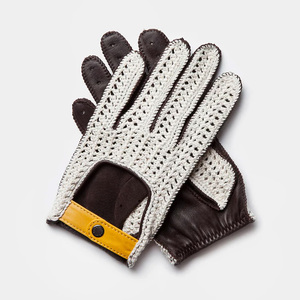 Guantes de conducción de invierno para hombre, guantes de cuero de piel de oveja y cabra a la moda para coche y motocicleta, mitones de cuero de PU para hombre - Product Image 1