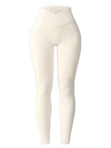 Offre Spéciale femmes sans couture mince taille haute Gym formation Leggings cravate teinture avec froncé décoration élastique Yoga Fitness pantalon - Product Image 2