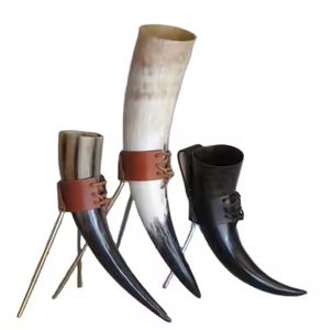 Corne à boire viking écologique de haute qualité, fabriquée à la main avec un support en métal par Saniya Handicraft, design moderne - Product Image 4