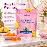 Gummies Probiotiques Marque Blanche pour Femmes Équilibre Intime Bacillus Coagulans Saveur Ananas Bien-être Digestif OEM ODM