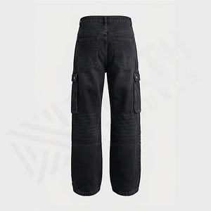 Jeans droits pour homme personnalisés style rétro délavé vintage avec broderie rivets sur les hanches – Collection été/hiver - Product Image 2
