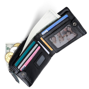 Portefeuilles pour hommes en cuir véritable personnalisés de haute qualité avec une grande promotion Portefeuille fin en cuir pour hommes - Product Image 4