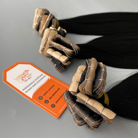 Extensions de cheveux à bandes adhésives AZ Hair VietNam, 100% cheveux humains Remy, lisses, double trame, noir de jais naturel, 8''-40''
