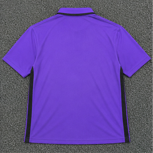เสื้อโปโลแขนสั้นผู้ชาย สีม่วง สีพื้น ผ้าถัก แห้งเร็ว ความยาวปกติ - Product Image 2