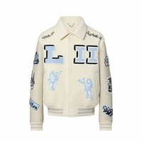 Veste universitaire classique pour hommes avec manches en cuir et broderie en chenille Vêtements d'extérieur Letterman de style baseball personnalisés