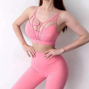 Nouvel ensemble de yoga confortable et respirant pour femmes, deux pièces, leggings de sport et haut de soutien-gorge de sport assorti, ensembles deux pièces - Product Image 2