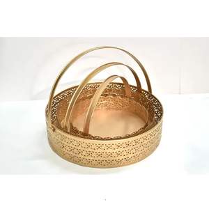 Hot Selling 2-Tier Metal <b>Wire</b> <b>Hanging</b> Fruit <b>Basket</b> Foldable Storage <b>Basket</b> Iron Food Use - Product Image 6