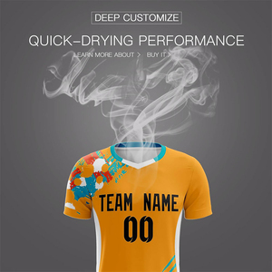 Camiseta de Fútbol Profesional para Hombre, Manga Corta, Impermeable, de Secado Rápido, Transpirable, Uniforme Personalizado con Transferencia Térmica - Product Image 5