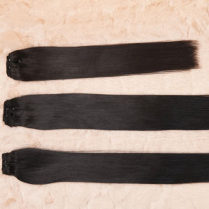 Extensions de cheveux naturels lisses 100% indiens Remy, qualité supérieure, trames à la machine, sans lentes et sans poux - Product Image 1