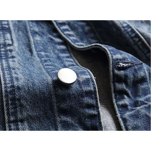 Veste en jean légère de haute qualité pour hommes Style vintage avec couverture de bouton et manches longues - Product Image 5