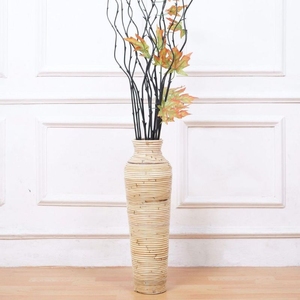 Handmade Rattan Floor <b>Vase</b> <b>Set</b> - Natural Decorative Wicker <b>Vases</b> for Home and Office - Product Image 3
