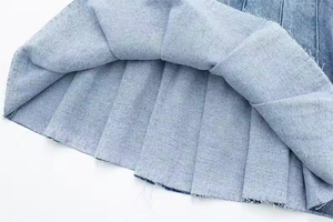 Faldas largas anchas de mezclilla de alta calidad para mujer, Faldas vaqueras con forma, faldas de algodón de Color sólido hechas en Pakistán - Product Image 2