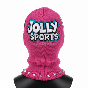 Pasamontañas para Mujer, Tejido Acrílico Suave de 350 GSM, Color Rosa Intenso, Elegante, con Parches Decorativos, Logotipo Personalizado, Bordado, Diseño Impreso - Product Image 2