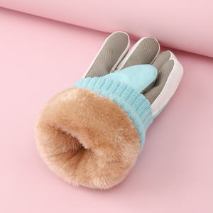 Gants d'hiver pour enfant garçon, mignons, à doigts entiers, coupe-vent, antidérapants, en polyester, avec fermeture à bouton, pour le snowboard - Product Image 2