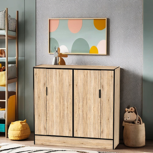 Armario de Madera para Niños, Armario de 2 Puertas, 2 Colgadores, Muebles Modernos para Dormitorio Escolar, Cocina, Gimnasio, Personalizado, OEM, Hecho en Malasia - Product Image 1