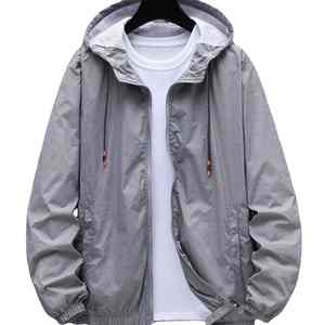 แจ็กเก็ตมีฮู้ดมีซิปรูดรูดรูดซิปสำหรับผู้ชายเสื้อแจ็คเก็ตใส่วิ่ง - Product Image 1