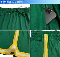 Shorts de basket-ball imprimés personnalisés de haute qualité pour hommes, certifiés BSCI, tissu polyester respirant, taille élastique