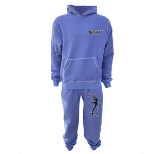Ensemble sweat-shirt à capuche et pantalon de survêtement inversé pour hommes avec logo imprimé personnalisé survêtement uni à points contrastés survêtement en coton unisexe ensembles de joggers - Product Image 6