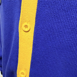 Men's Winter Sports Team <strong>Cardigan</strong> 100% Cotton V-Neck Button-Up Sweater Letter Patch Embroidery ODM Custom <strong>Varsity</strong> Knitwear - Product Image 6