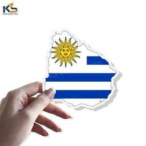 Kustom Uruguay stiker bendera nasional dalam bentuk peta negara desain khusus bendera semua negara bendera nasional pencetakan stiker