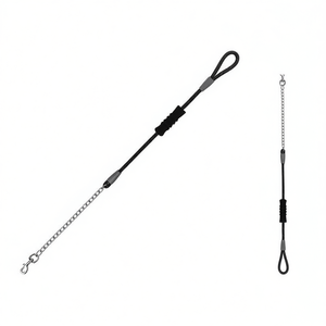 CORREA NYLON Round <b>Dog</b> <b>Leash</b> with Handle and Metal Chain Comfortable Nylon Pet <b>Leash</b> for Easy Walking - Product Image 3