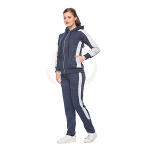 Ensemble de survêtement décontracté 2 pièces pour femme, avec logo personnalisé, grande taille, à capuche, 100 % coton respirant, sweat-shirt et pantalon de jogging - Product Image 3