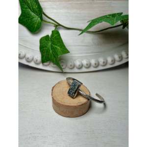 Navajo-Made Cultural Collectible <b>Cuff</b> <b>Bracelet</b> Lander Varicsite & Sterling <b>Silver</b> New Design - Product Image 3