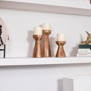 Portavelas decorativo navideño de madera para el hogar, Hotel y Mesa, pilar de vela de madera hecho a mano decorativo - Product Image 4