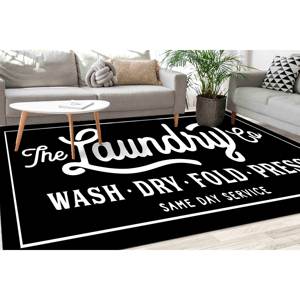 Tapis imprimé : Design moderne pour buanderie, chambre d'enfant et entrée tendance, tapis fin non tissé - Product Image 1