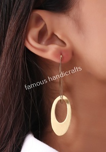 Pendientes de latón de la mejor calidad, pendientes de latón martillado - Product Image 2