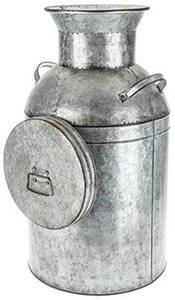 Canette à lait en fer au design antique avec poignée et 3 filières rondes Taille personnalisée Canette à lait galvanisée à la main Forme ronde - Product Image 6