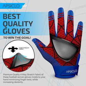 Qualité supérieure Personnalisé Jeunesse Américaine Adulte Football Super Collant Silicone Anti-dérapant ULTRA-Grip Sport Récepteur Gants XORTS - Product Image 5